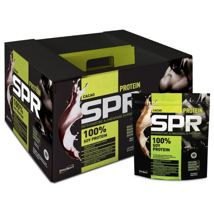 EthicSport Protein SPR Integratore con proteine della soia per sportivi gusto cacao 500 g