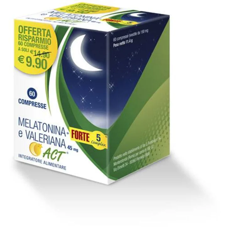 Linea Act Melatonina Act 1MG+Valeriana Forte Integratore per il Sonno