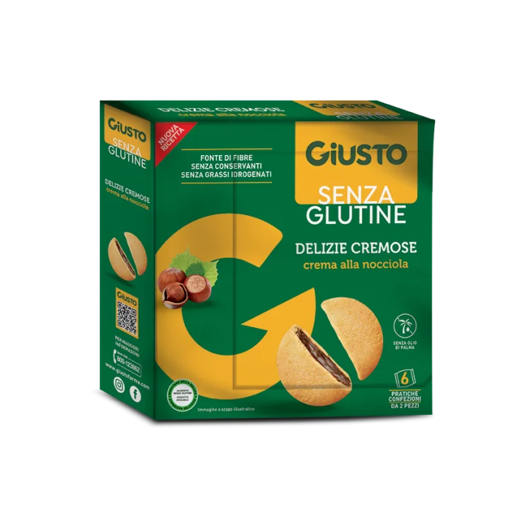 Giusto Delizie Cremose alla Nocciola Senza glutine e lattosio  180 g