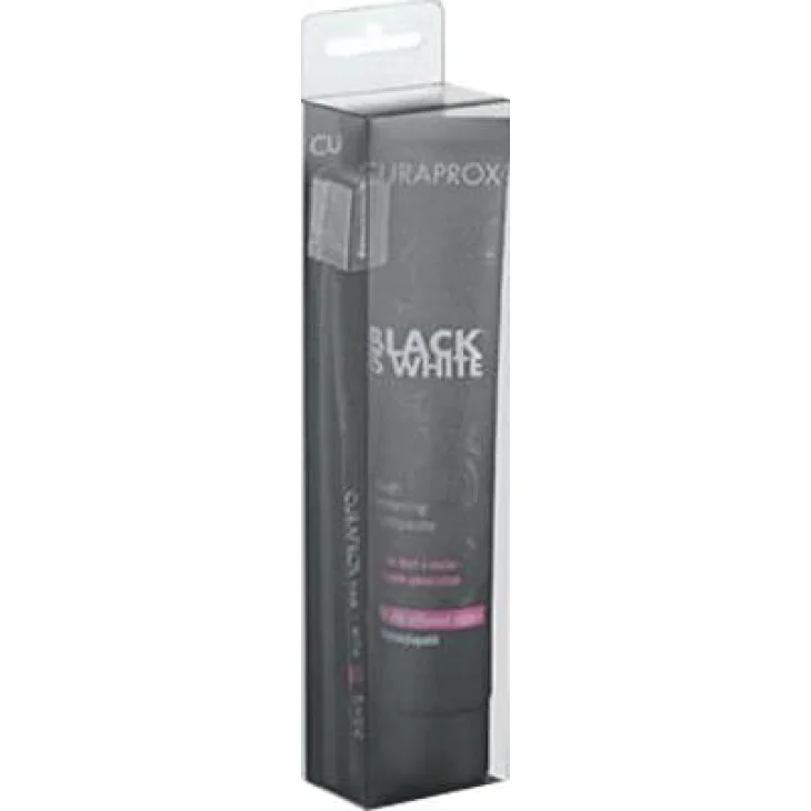 Curaprox White is Black Dentifricio sbiancante gusto morbido 90 ml + spazzolino