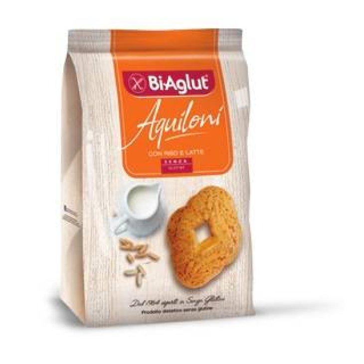 BiAglut Aquiloni Biscotti con Riso e Latte Senza Glutine