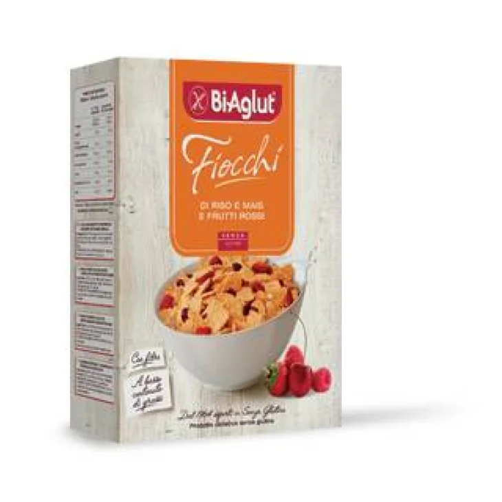 BiAglut Fiocchi di Riso e Mais con Frutti Rossi Senza Glutine