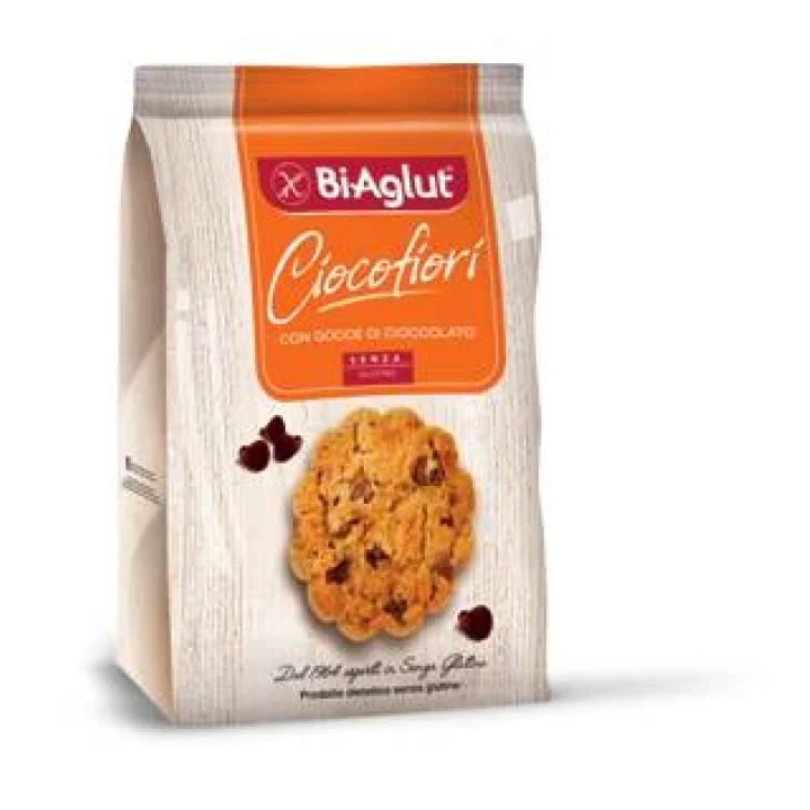 BiAglut Ciocofiori Biscotti con Gocce di Cioccolato Senza Glutine