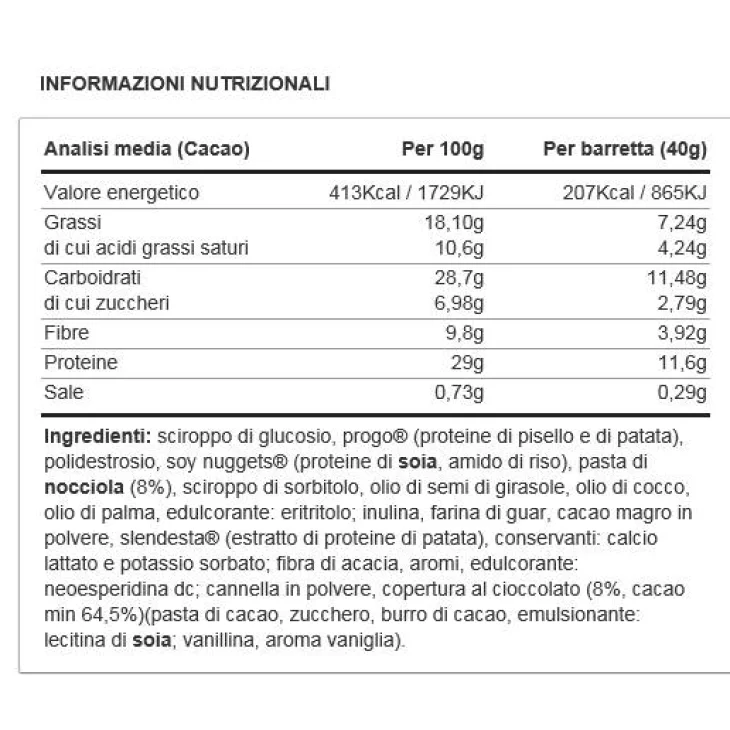 Pro Nutrition Vegan Bar Barretta proteica al gusto nocciola 40 g