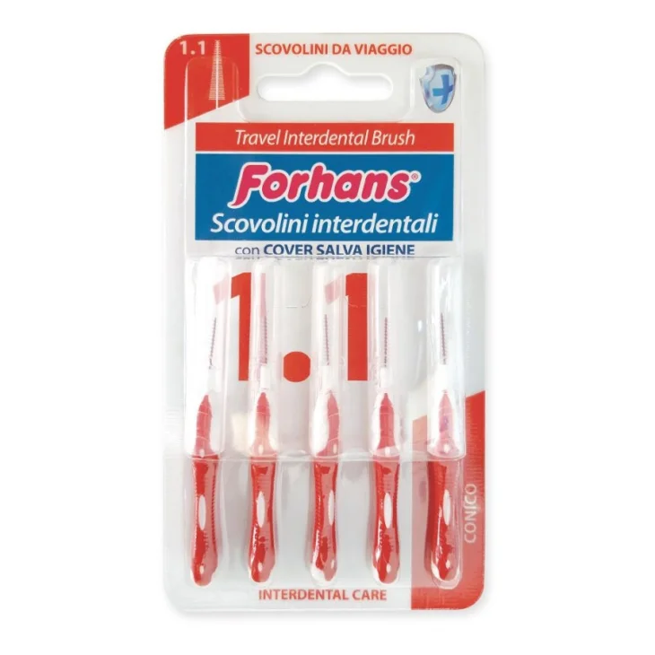 Forhans Travel Interdental Brush Scovolini Interdentali 1.1 Conico 5 Pezzi Forhans Travel Interdental Brush Scovolini Interdentali 1.1 Conico 5 Pezzi