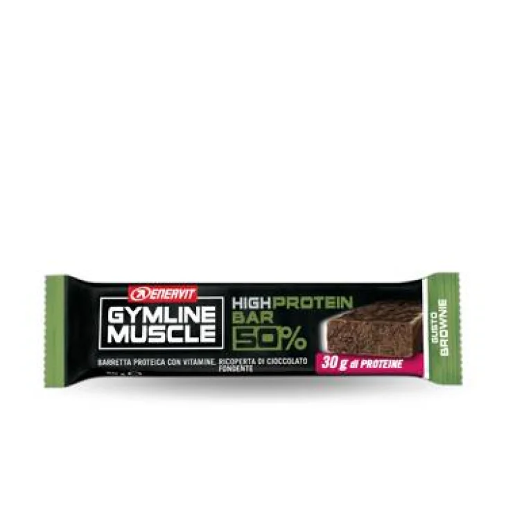 Enervit Gymline Muscle High Protein Bar 50% Barretta per Sportivi Gusto Brownie 60 g