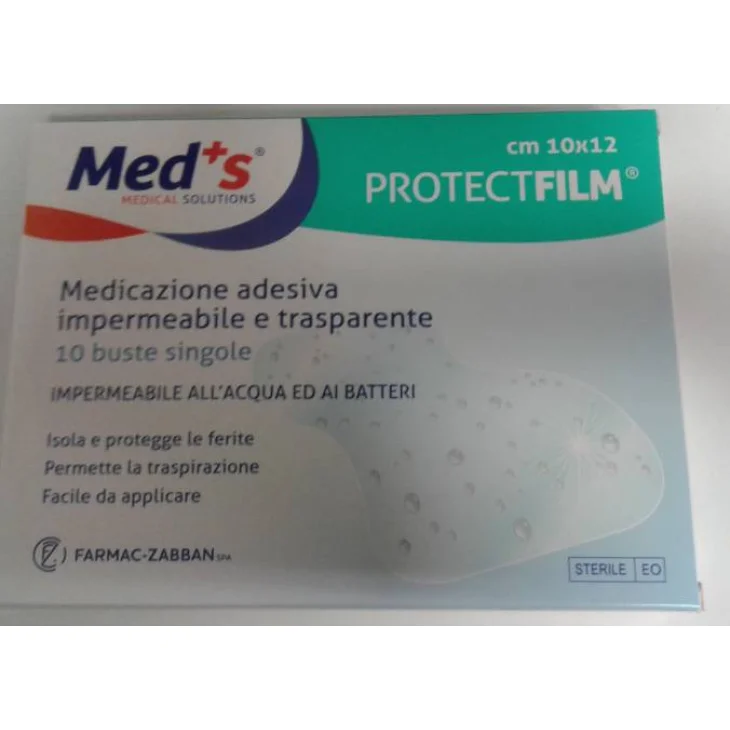 Med's Protect Film Medicazione Adesiva Impermeabile e Trasparente Cm 10x12