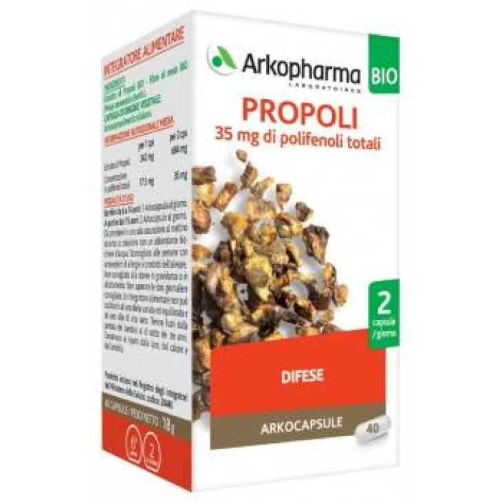Arkopharma Arkocapsule  Propoli Bio Integratore per Respirare Bene 40 capsule