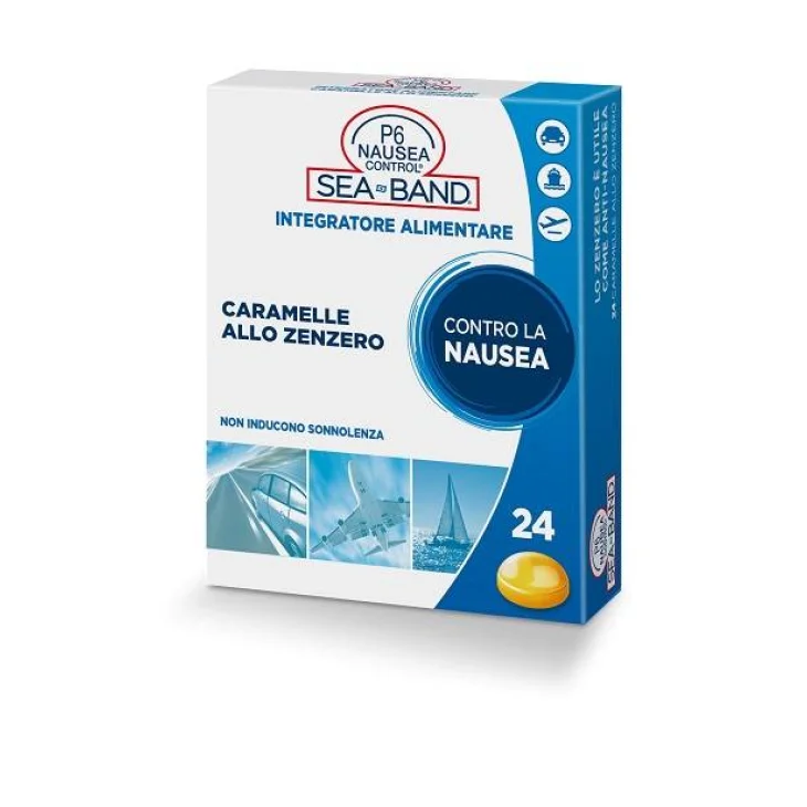 P6 Nausea Control Caramelle allo Zenzero Integratore contro la Nausea 24 caramelle