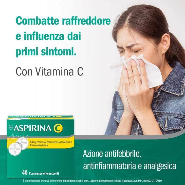 Aspirina C 400 mg + 240 mg - 40 compresse effervescenti