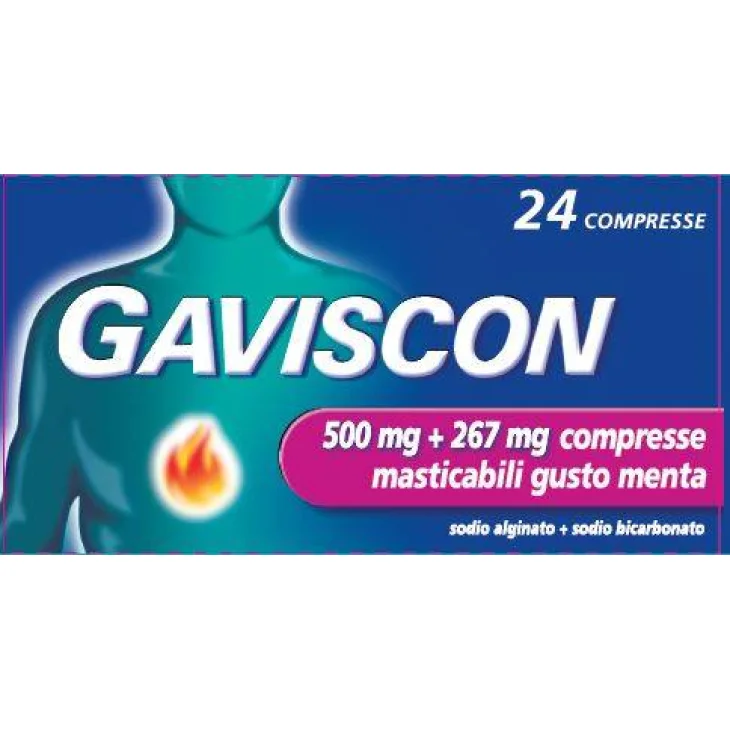 Gaviscon Trattamento contro il bruciore di stomaco occasionale Gusto Menta 500 mg 16 compresse masticabili