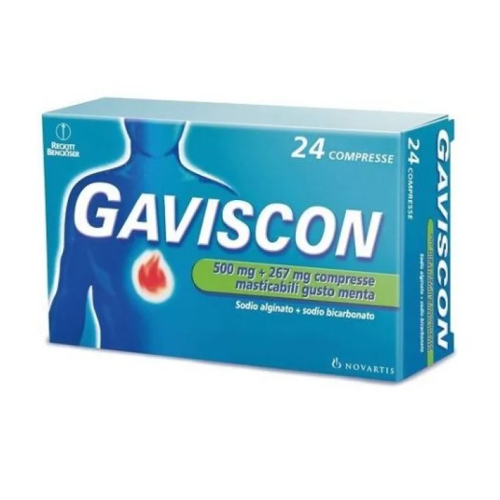 Gaviscon Trattamento contro il bruciore di stomaco occasionale Gusto Menta 500 mg 16 compresse masticabili