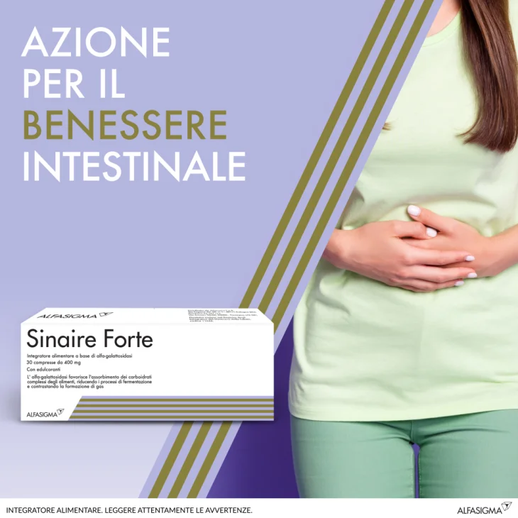 Sinaire Forte Integratore Contro i Gas Intestinali 400 mg 30 cpr