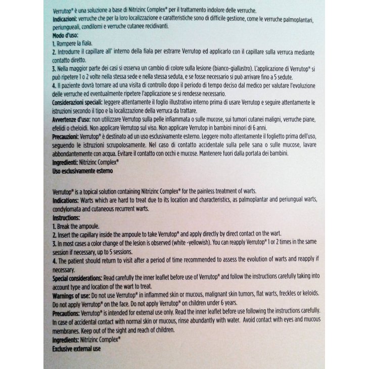 Isdin Verrutop Trattamento per le Verruche in Fiale 4 fiale x 0,10 ml