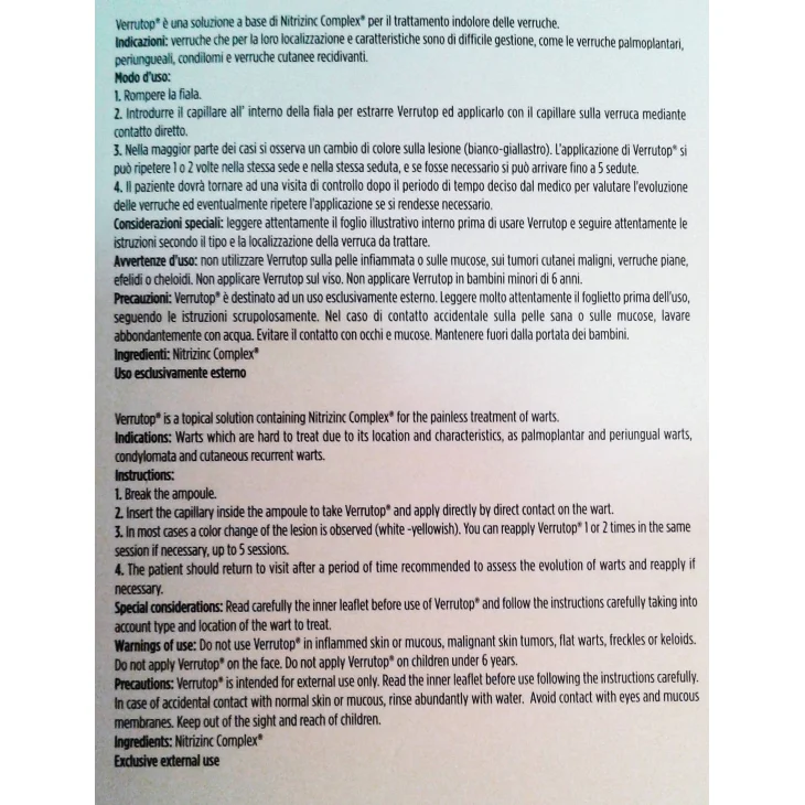Isdin Verrutop Trattamento per le Verruche in Fiale 4 fiale x 0,10 ml
