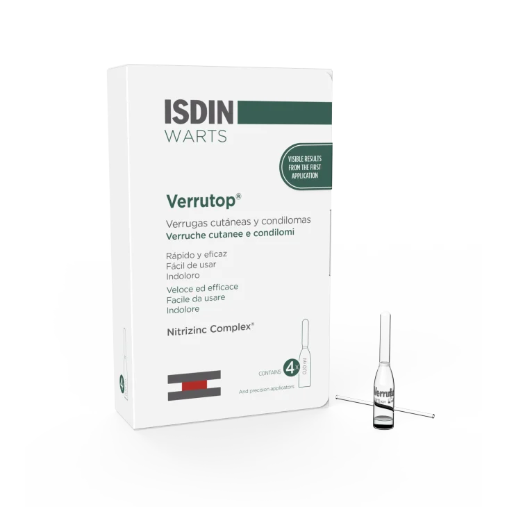 Isdin Verrutop Trattamento per le Verruche in Fiale 4 fiale x 0,10 ml