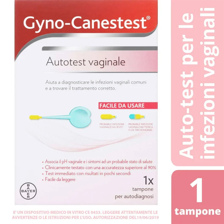 Gyno-Canestest Autotest Vaginale Tampone per la Diagnosi di Infezioni Vaginali