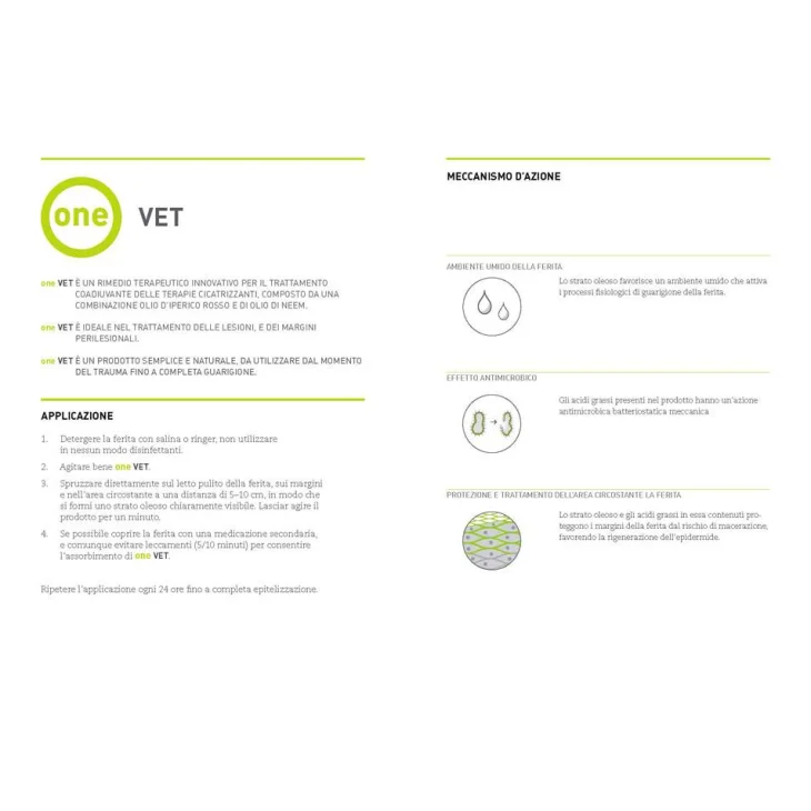 One Vet Spray Coadiuvante delle Terapie Cicatrizzanti per Uso Veterinario 50ml