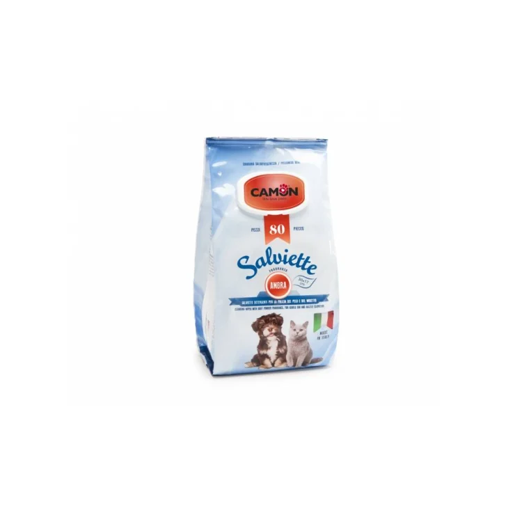 Camon Salviette Detergenti per Cani e Gatti Fragranza Ambra