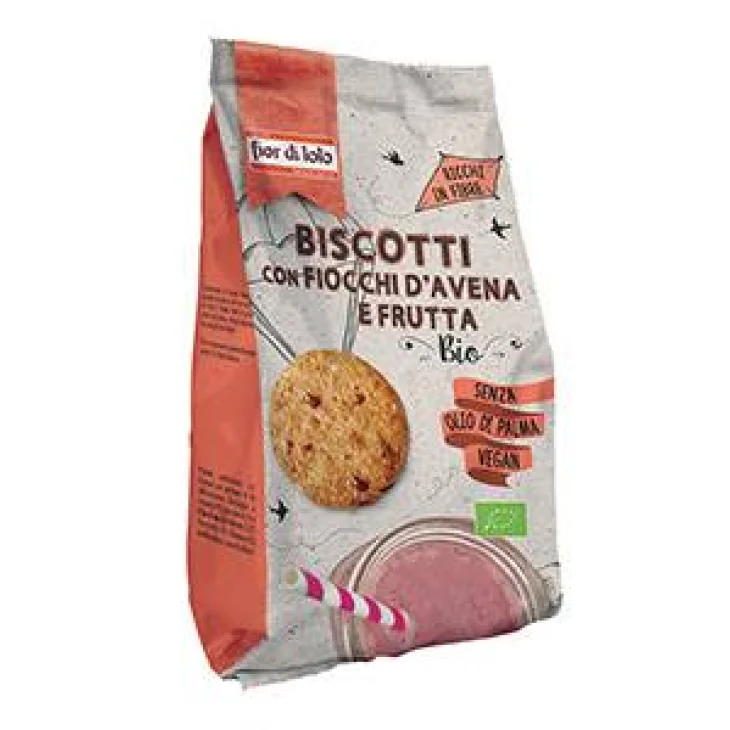 Fior di Loto Biscotti con Fiocchi d'Avena e Frutta Bio e Senza Olio di Palma 350 g