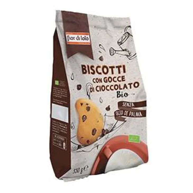 Fior di Loto Biscotti con gocce di cioccolato Bio e Senza Olio di Palma 350 g