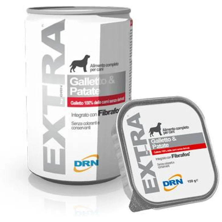 DRN Extra Galletto e Patate Cibo umido per cani adulti 150 g