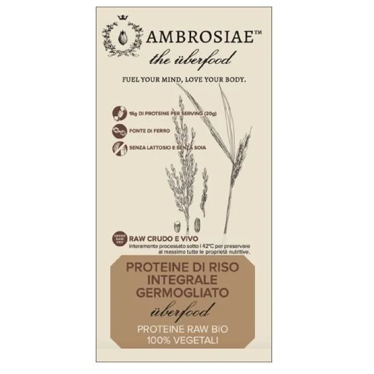 Ambrosiae Uberfood Proteine di Riso Integrale Germogliato