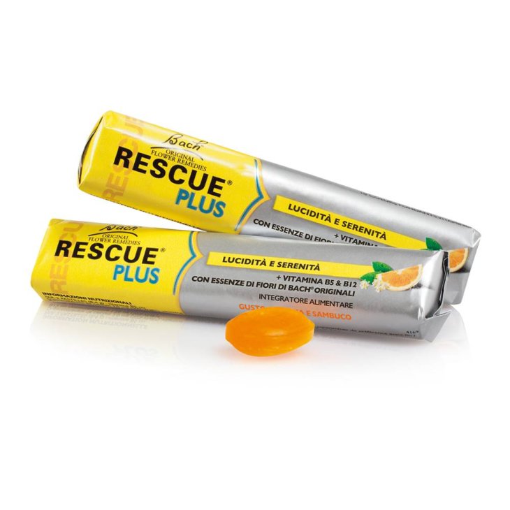 Bach Original Rescue Plus Integratore Vitaminico Caramelle Gusto Arancia e Sambuco