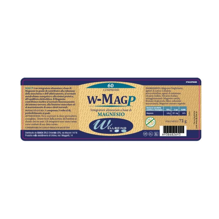 Wellbeing W Mag Plus Magnesio Integratore di Magnesio 60 compresse