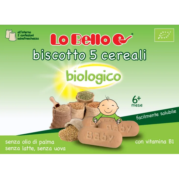Fosfovit Biscotto 5 Cereali Snack biologico senza olio di palma latte e uovo 200 g
