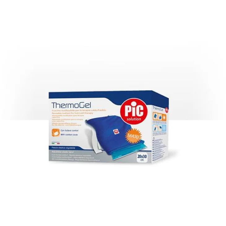 Pic Thermogel Maxi Cuscinetto in Gel con Fascia Elastica per Terapia Caldo/Freddo 20x30 cm
