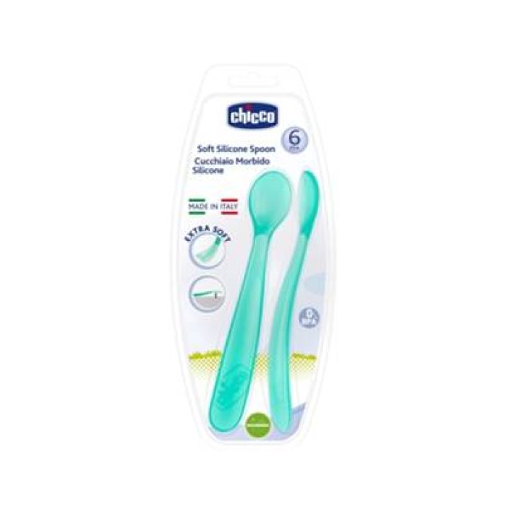 Chicco Cucchiai Morbidi in Silicone per la Pappa 2 pezzi Maschietto