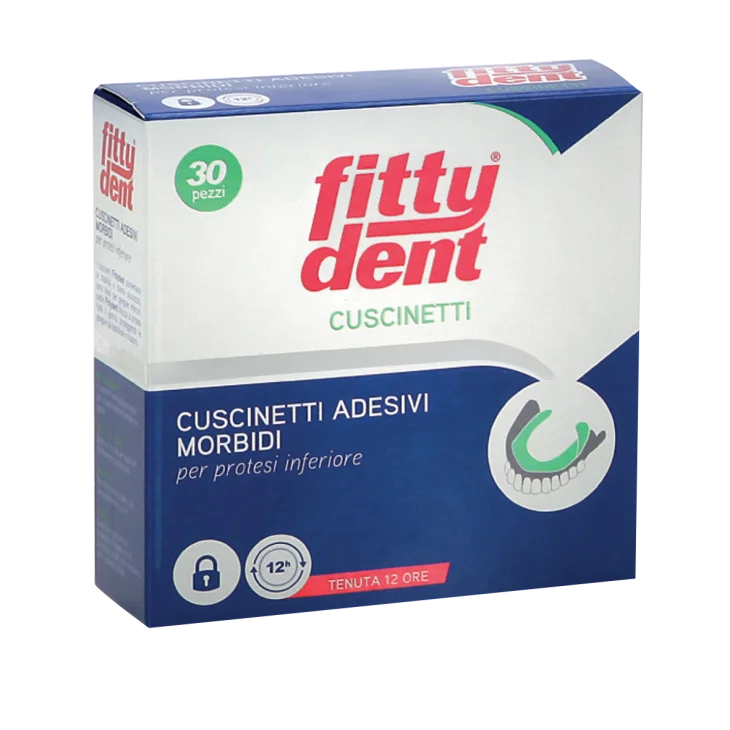 FittyDent Cuscinetti adesivi morbidi per protesi inferiore 30 pezzi