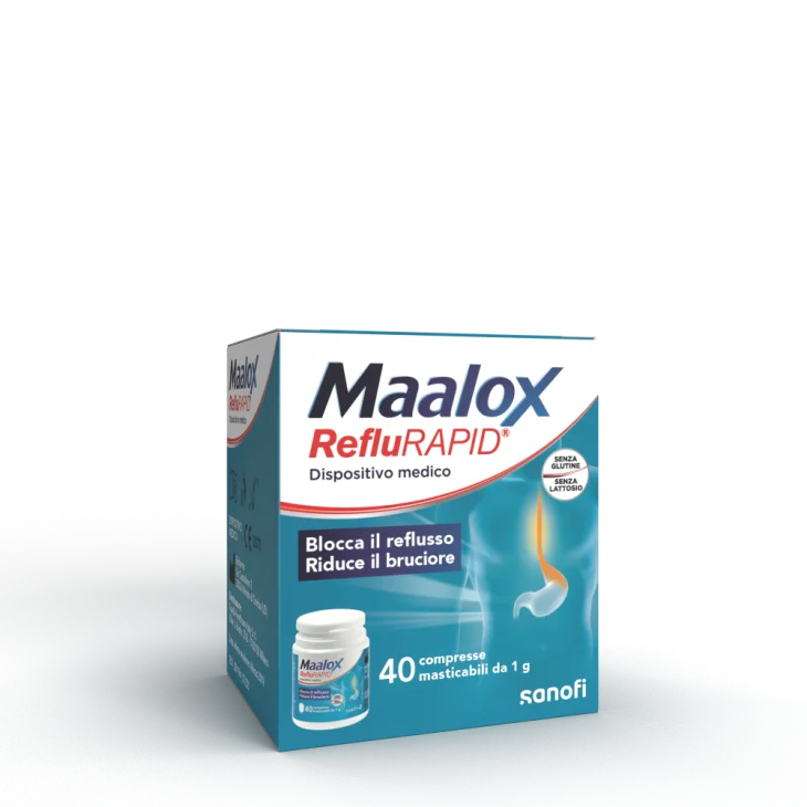 Maalox Reflurapid Trattamento Reflusso Gastrico in Compresse