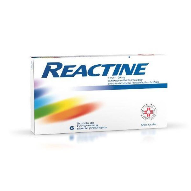 Reactine Antistaminico 6 Compresse 5 mg + 120 mg