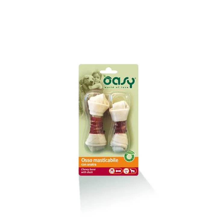 Oasy Osso Masticabile con anatra Snack per Cani M