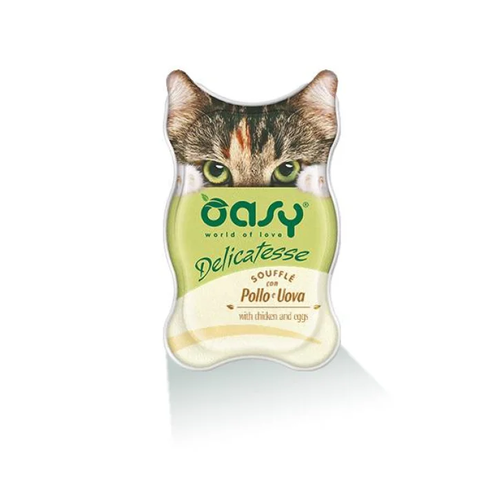 Oasy Delicatesse Soufflè con pollo e uova per gatti 85 g