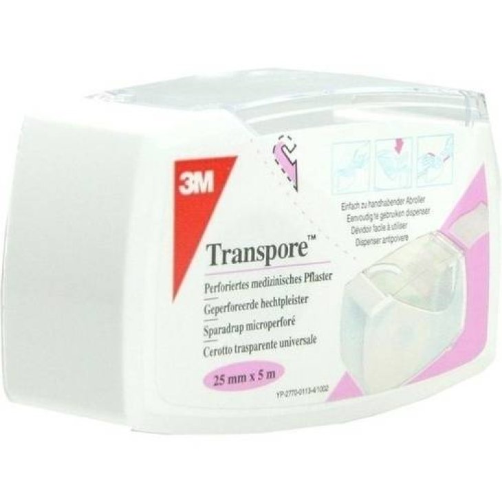 3M Transpore Nastro Chirurgico in Plastica Microforata Misura 2,5 x 500 CM