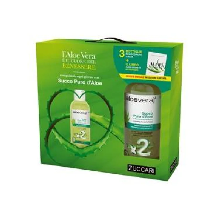 Zuccari Kit 3 Bottiglie Aloe Vera + 1 Libro Aloe