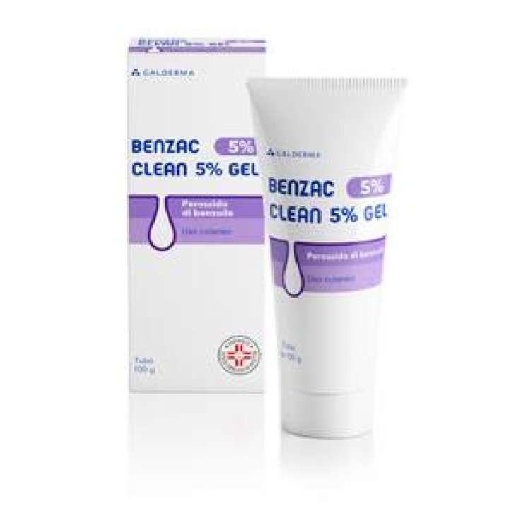 Benzac Galderma Benzac Clean Gel 5% Perossido di Benzoile Detergente Pelle Acneica 10 gr