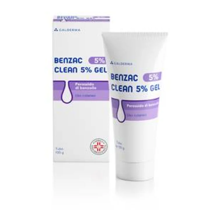 Benzac Galderma Benzac Clean Gel 5% Perossido di Benzoile Detergente Pelle Acneica 10 gr