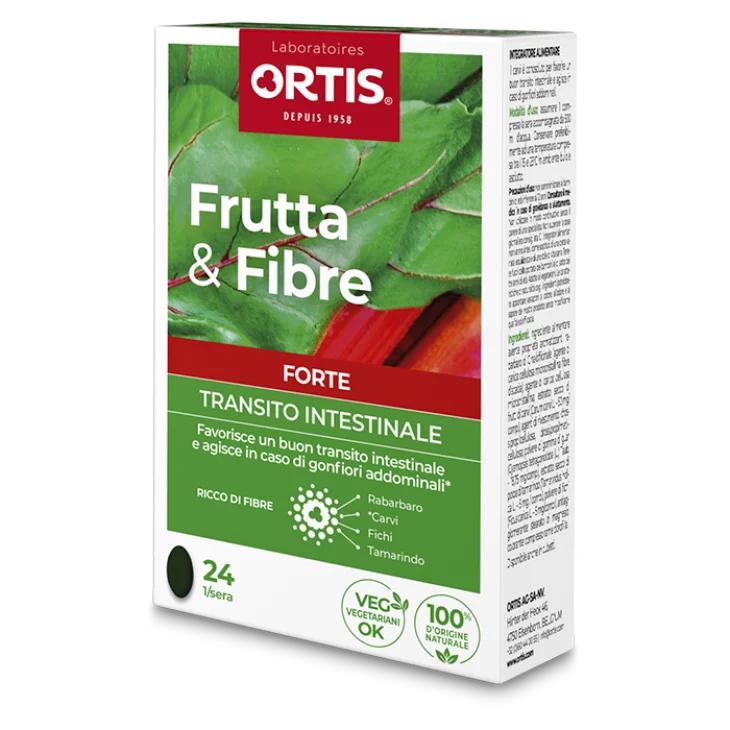 Ortis Frutta & Fibre Forte Compresse Integratore Transito Intestinale 24 Compresse