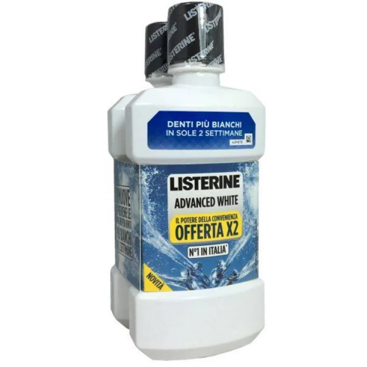 Listerine Advanced White Bipack Collutorio Azione Sbiancante 2 x 500 ml
