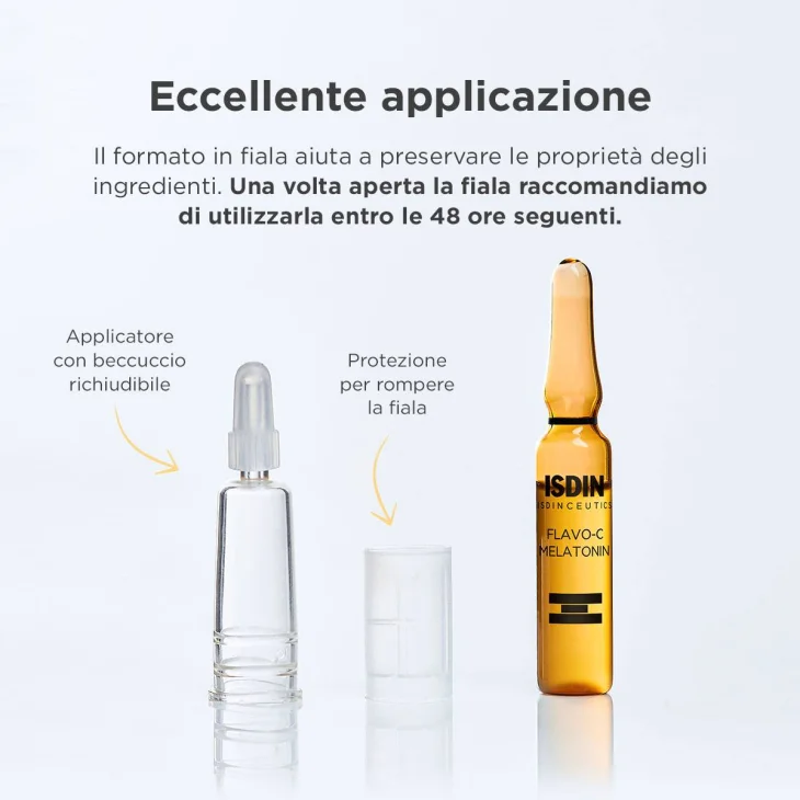 Isdin Isdinceutics Flavo C Melatonin Siero Viso Riparatore Notte 10 Fiale