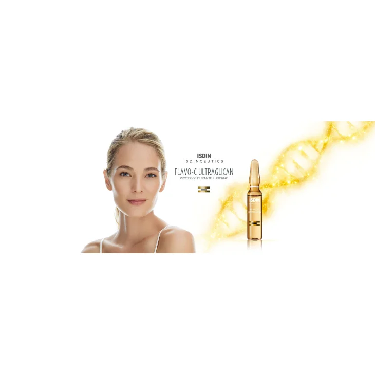 Isdin Isdinceutics Flavo C Ultraglican Siero Viso Idratante Giorno 10 Fiale