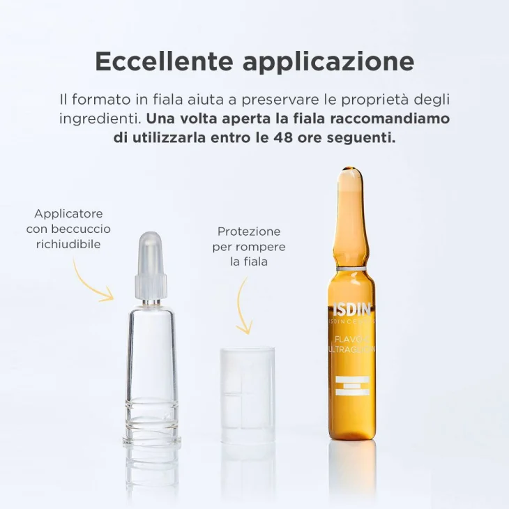 Isdin Isdinceutics Flavo C Ultraglican Siero Viso Idratante Giorno 10 Fiale