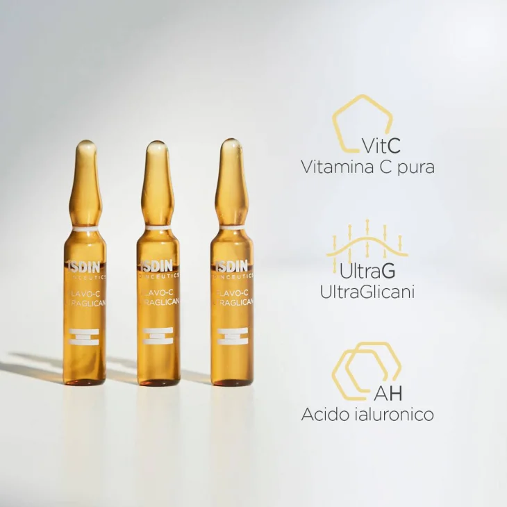Isdin Isdinceutics Flavo C Ultraglican Siero Viso Idratante Giorno 10 Fiale