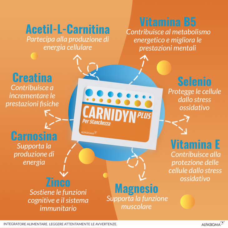 Carnidyn Plus Integratore per Stanchezza 20 bustine
