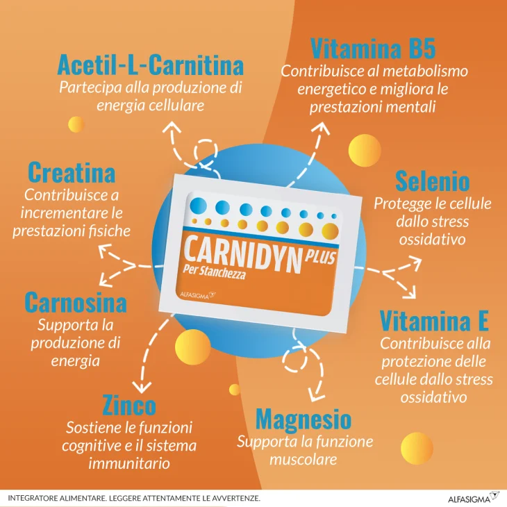 Carnidyn Plus Integratore per Stanchezza 20 bustine