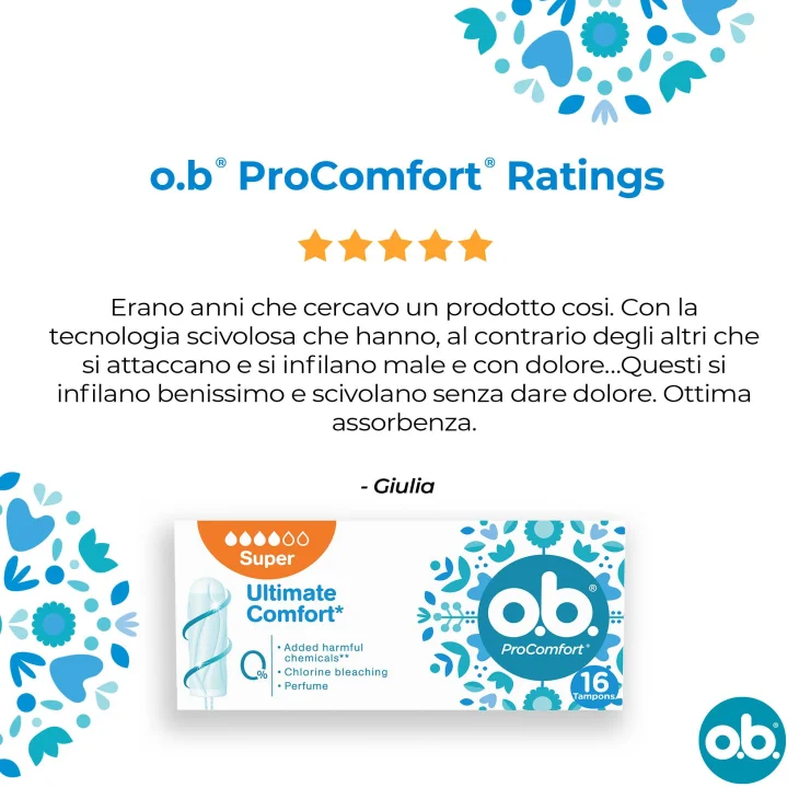 OB ProComfort Super Assorbenti Interni 16 Pezzi